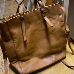 Fossil leather tote / backpack